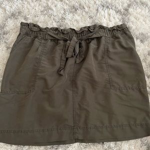 green paper bag skirt